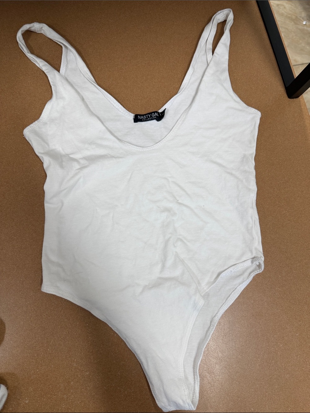 Nasty Gal White Scoop Neck Bodysuit Tank